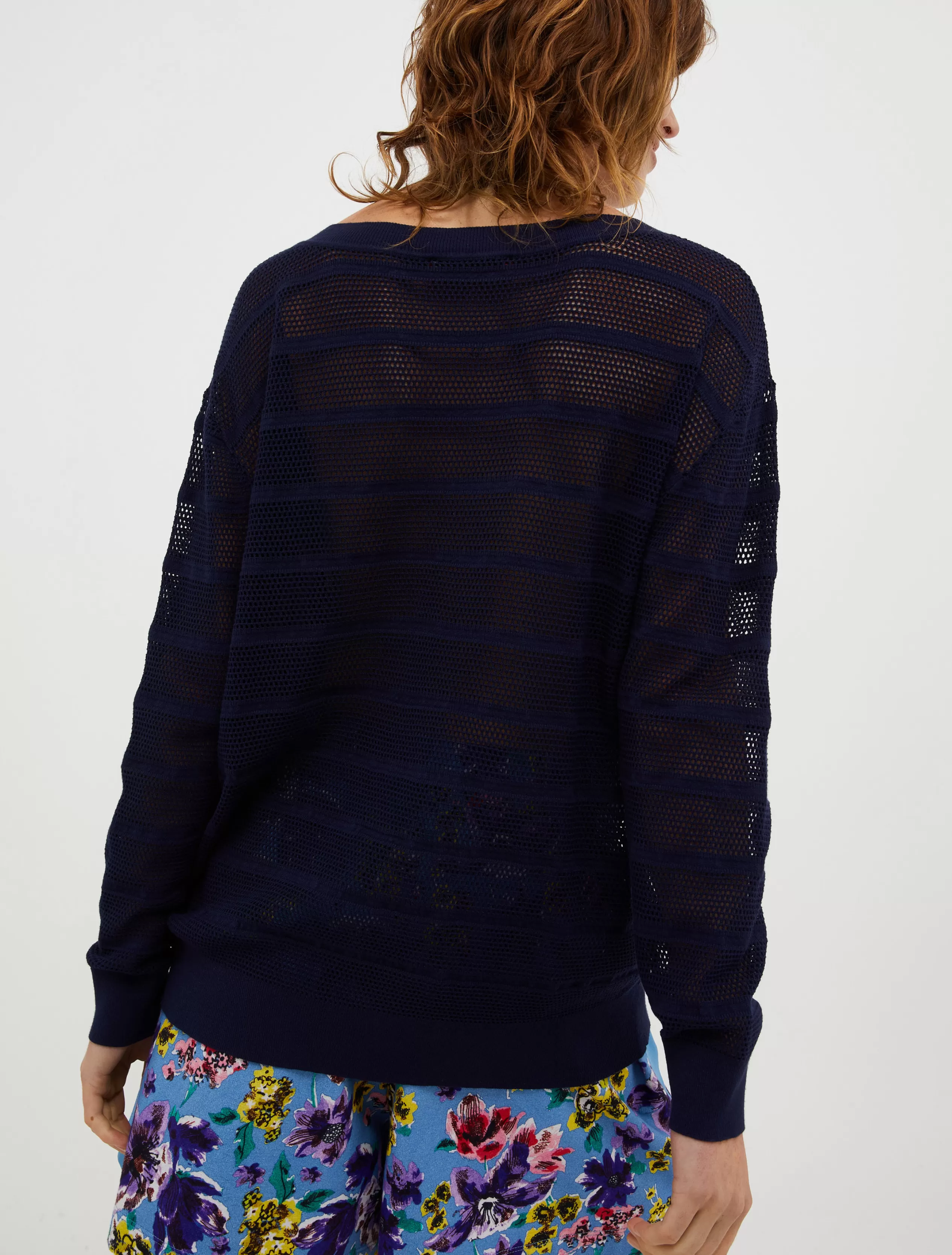 Maglie e Cardigan<MAX&Co. Pull a righe traforate blu marino