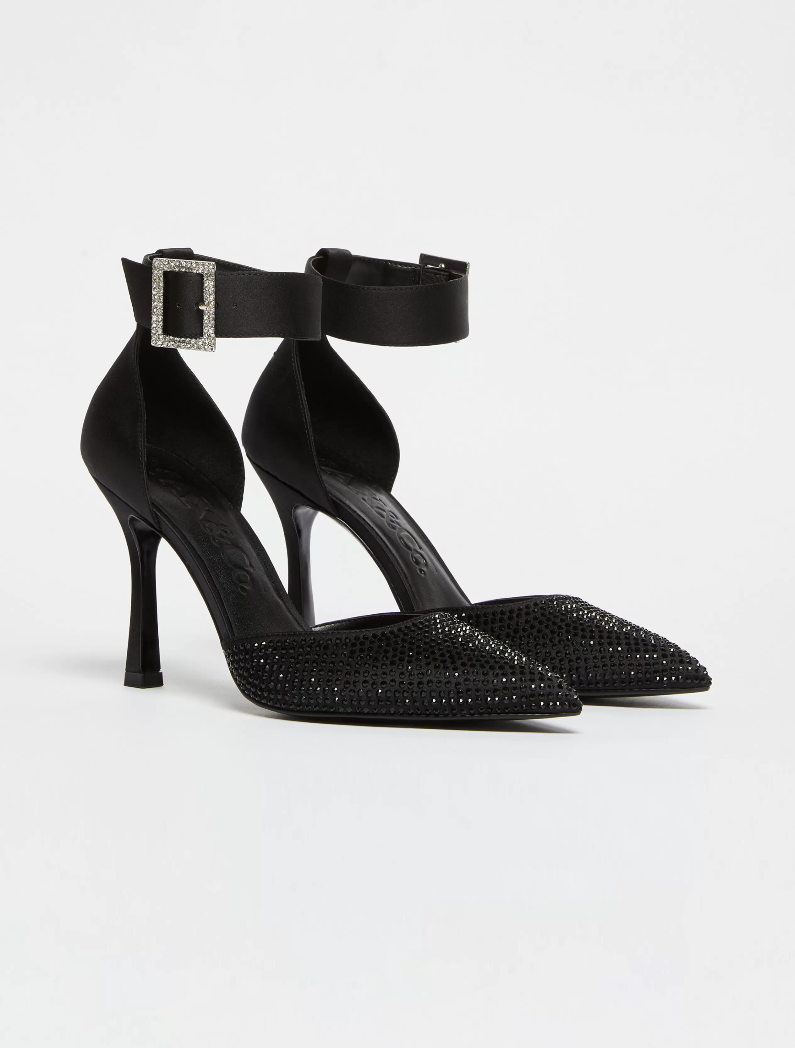 Scarpe<MAX&Co. Pumps di raso con strass nero