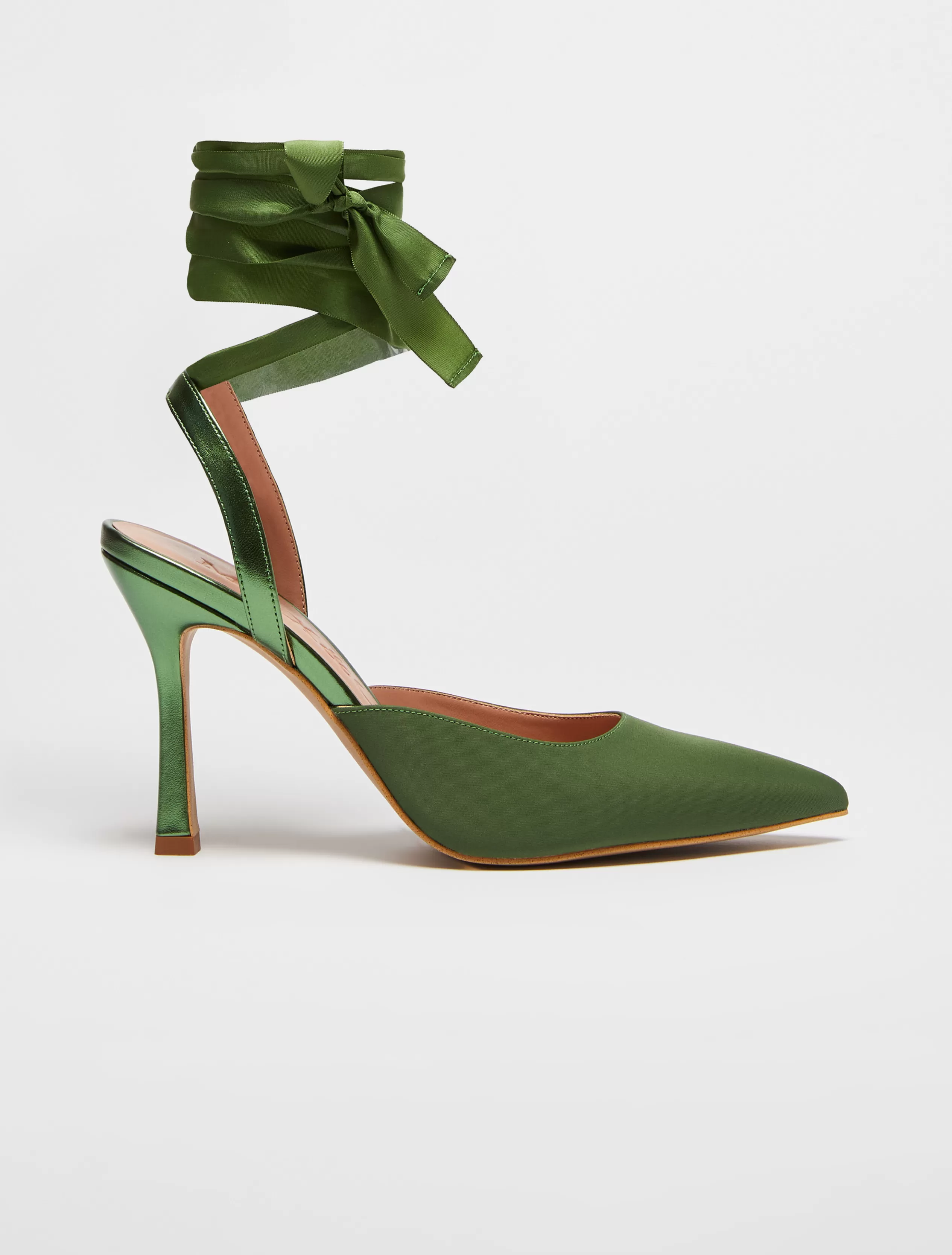 Scarpe<MAX&Co. Pumps in raso con nastri verde