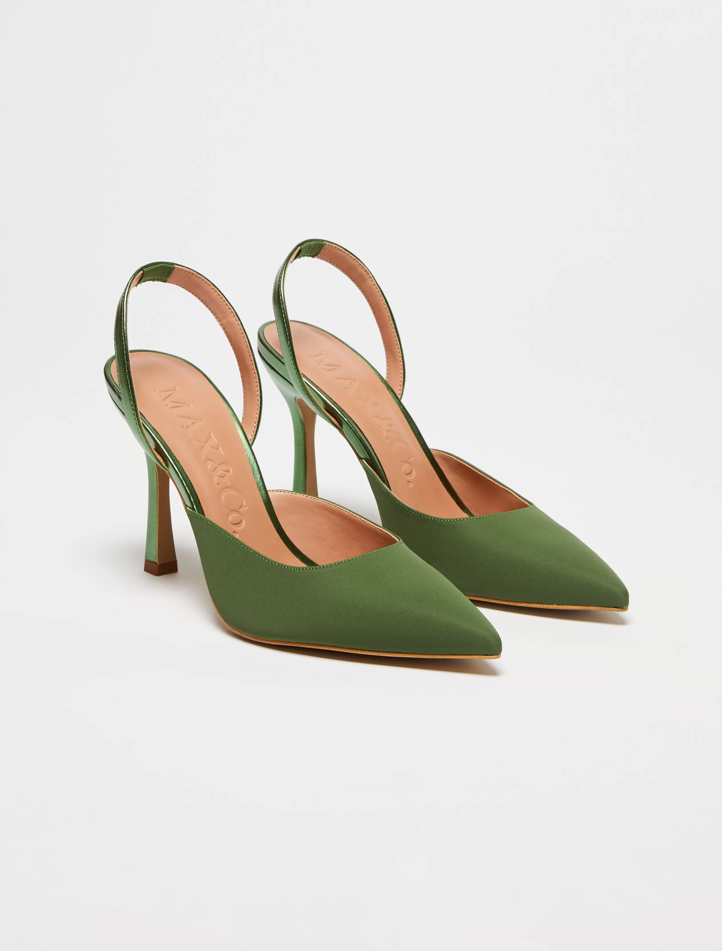 Scarpe<MAX&Co. Pumps in raso con nastri verde