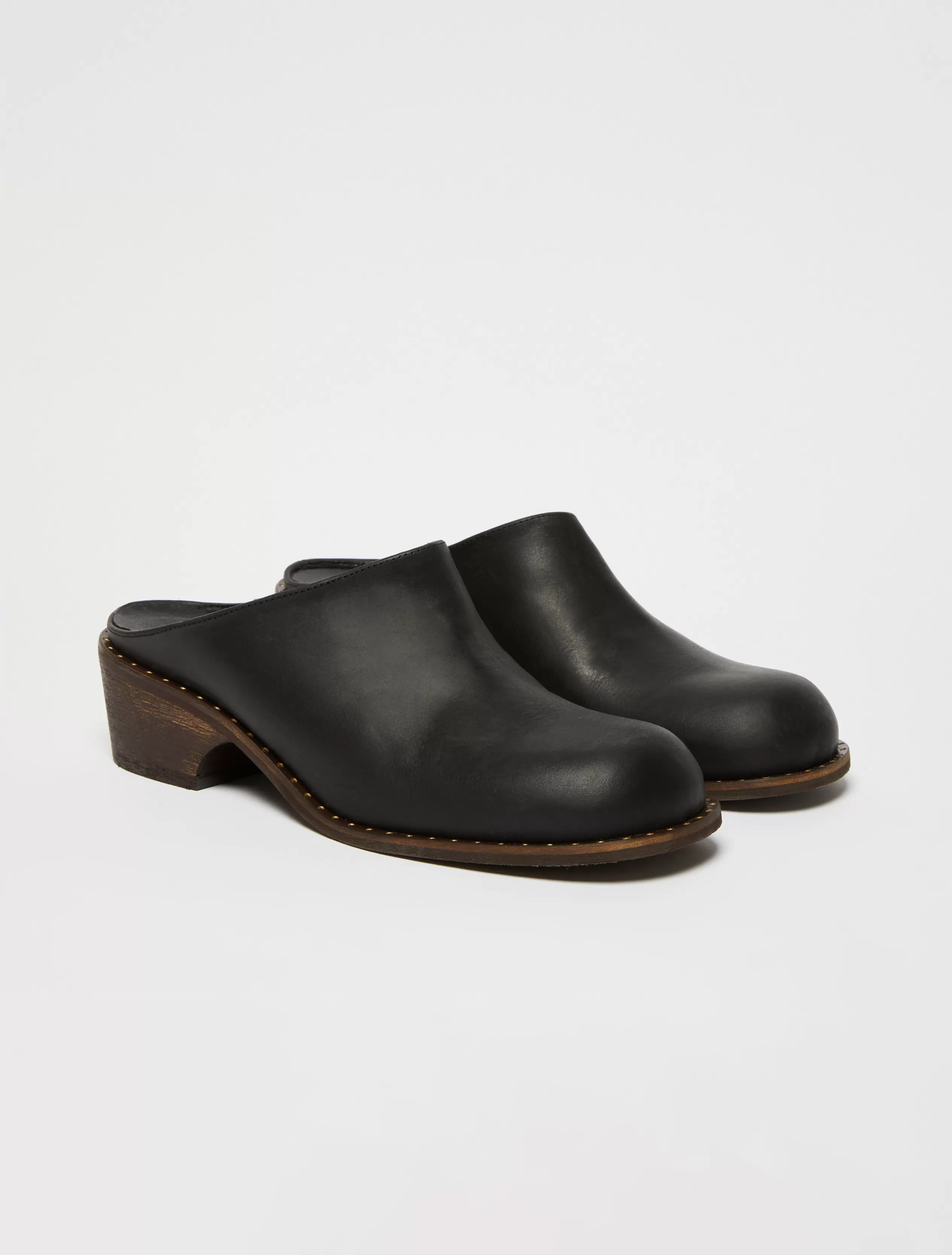 Scarpe<MAX&Co. Sabot in pelle NERO