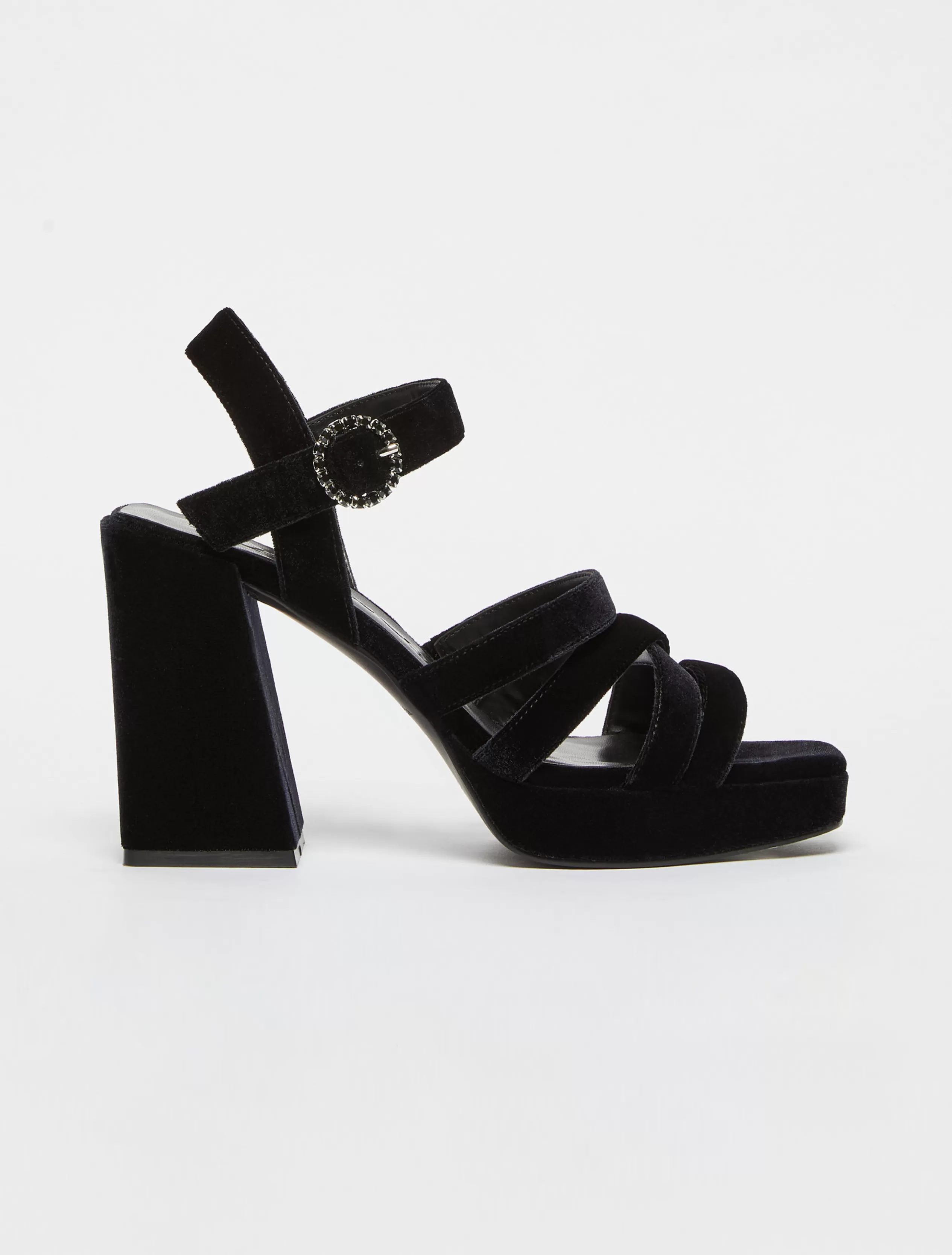 Scarpe<MAX&Co. Sandali platform di velluto nero