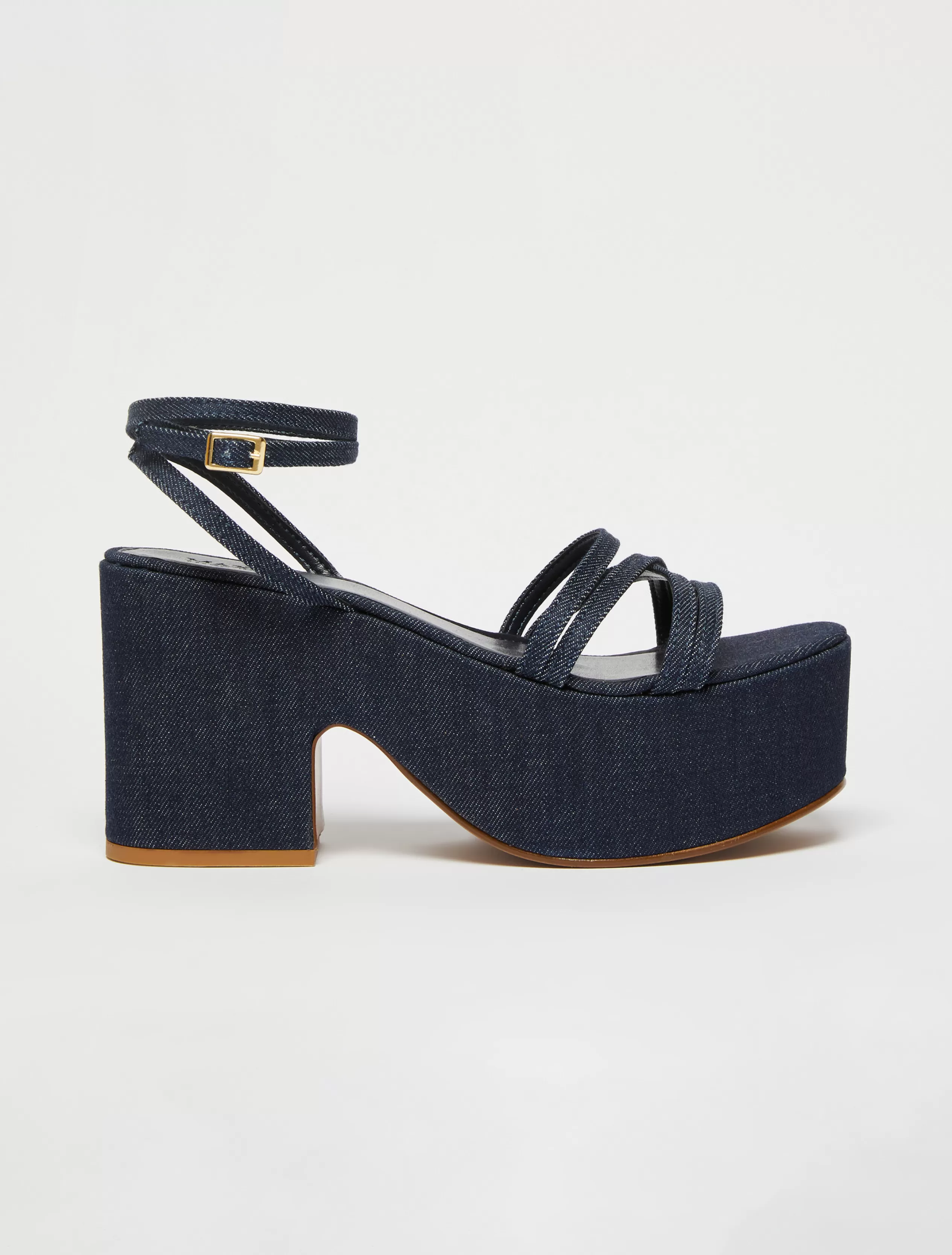 Scarpe | Jeans e Denim<MAX&Co. Sandali platform in denim BLU MARINO