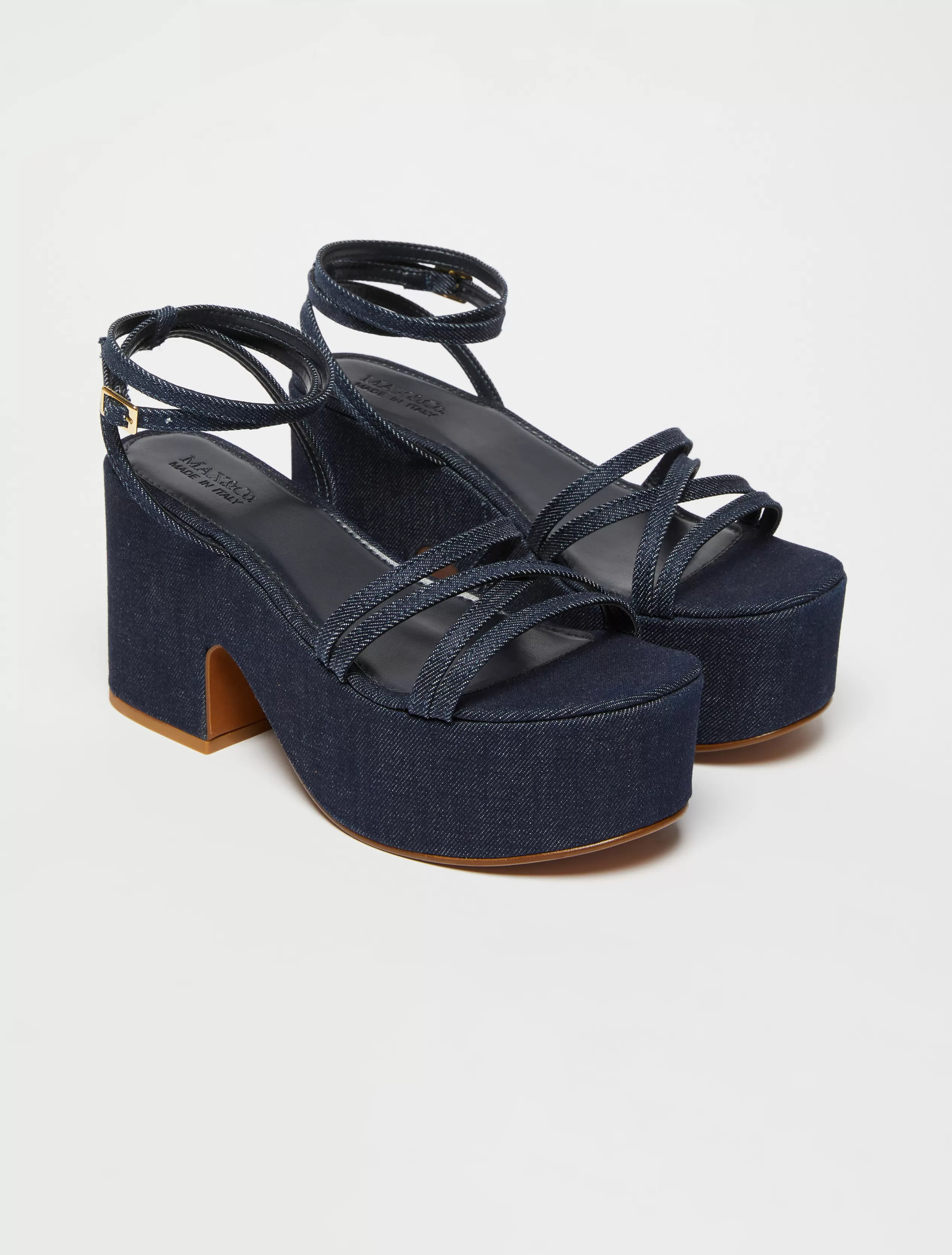 Scarpe | Jeans e Denim<MAX&Co. Sandali platform in denim BLU MARINO