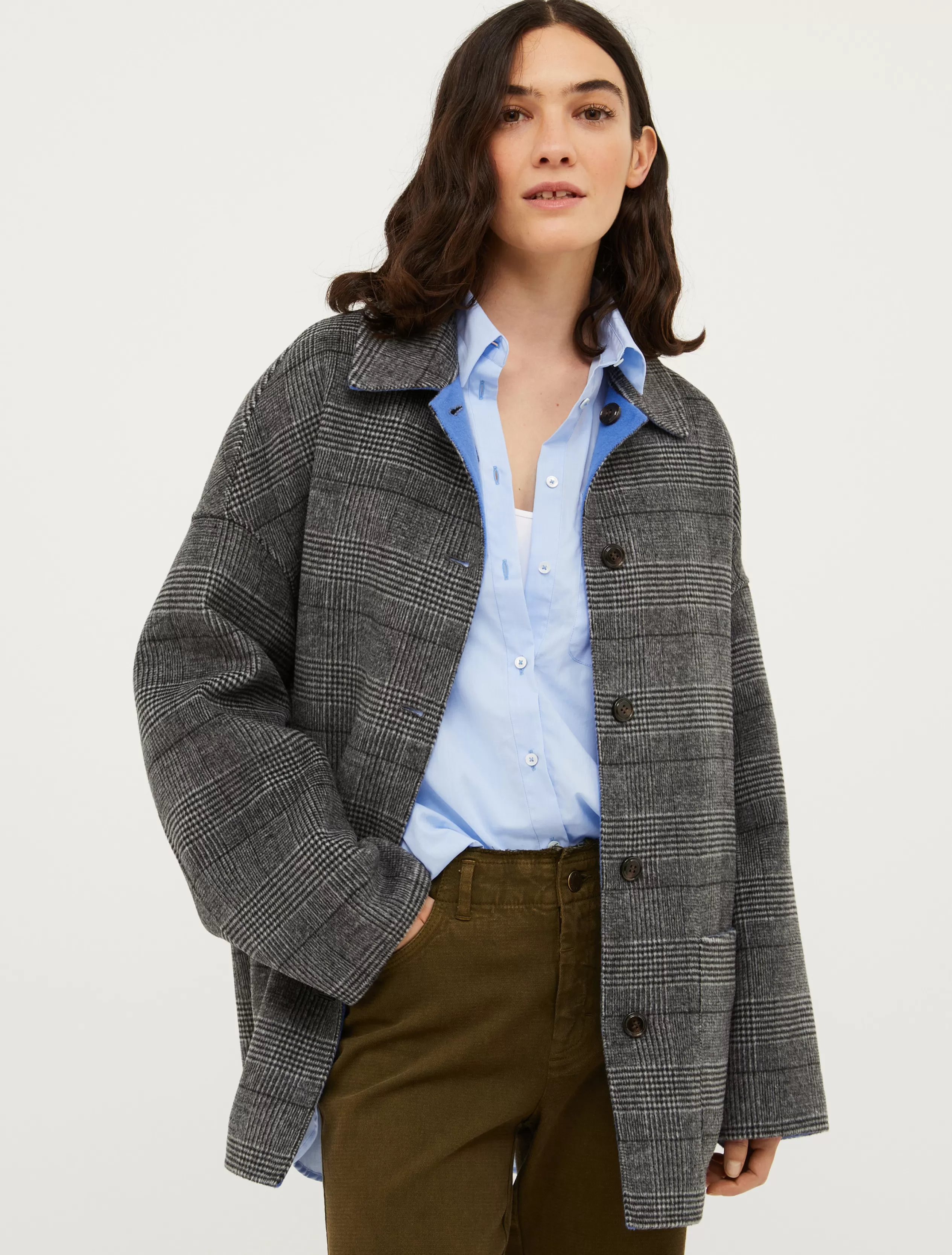 Cappotti e Trench<MAX&Co. Shirt coat reversibile in lana NERO