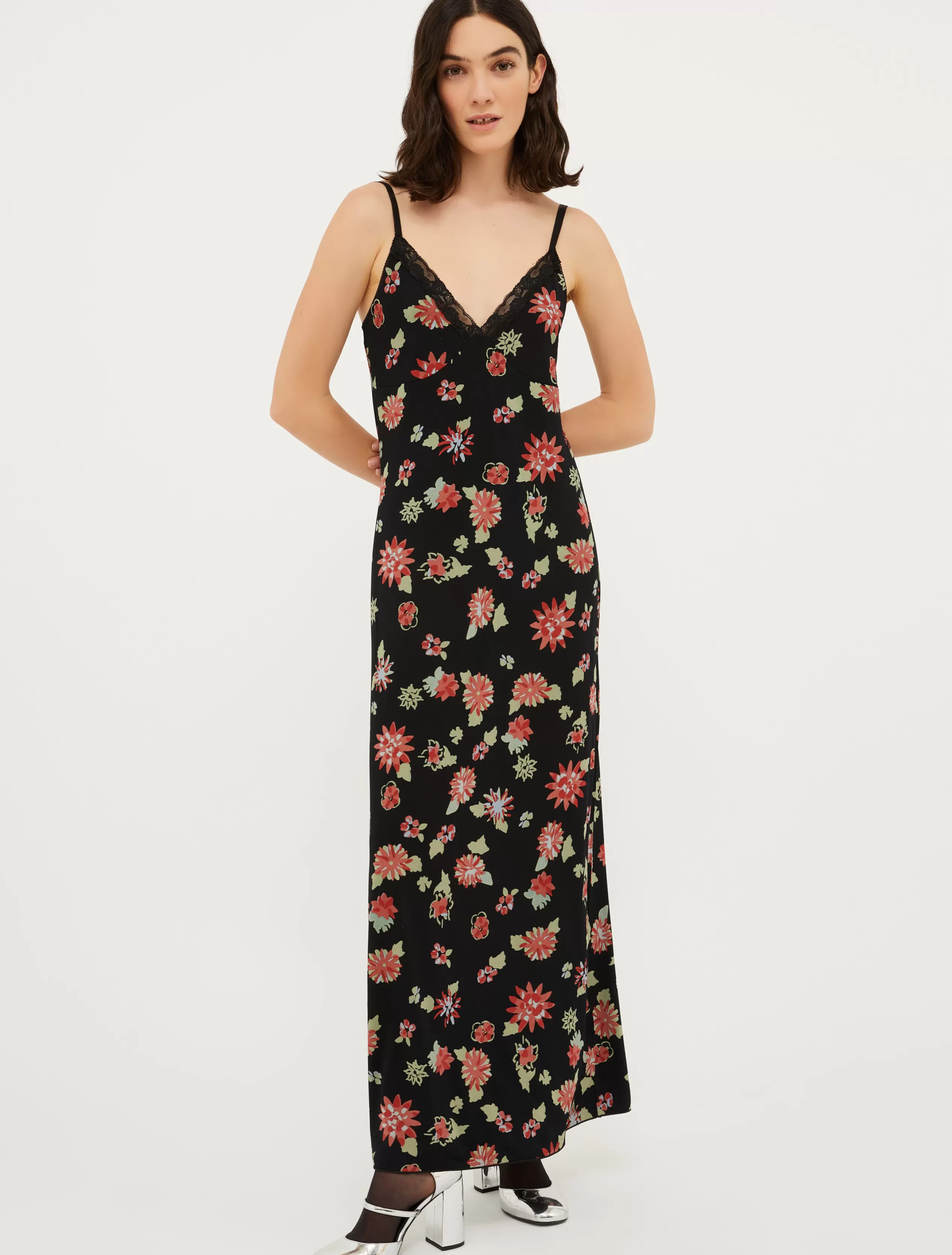 Abiti e Tute<MAX&Co. Slip dress in jersey con pizzo NERO