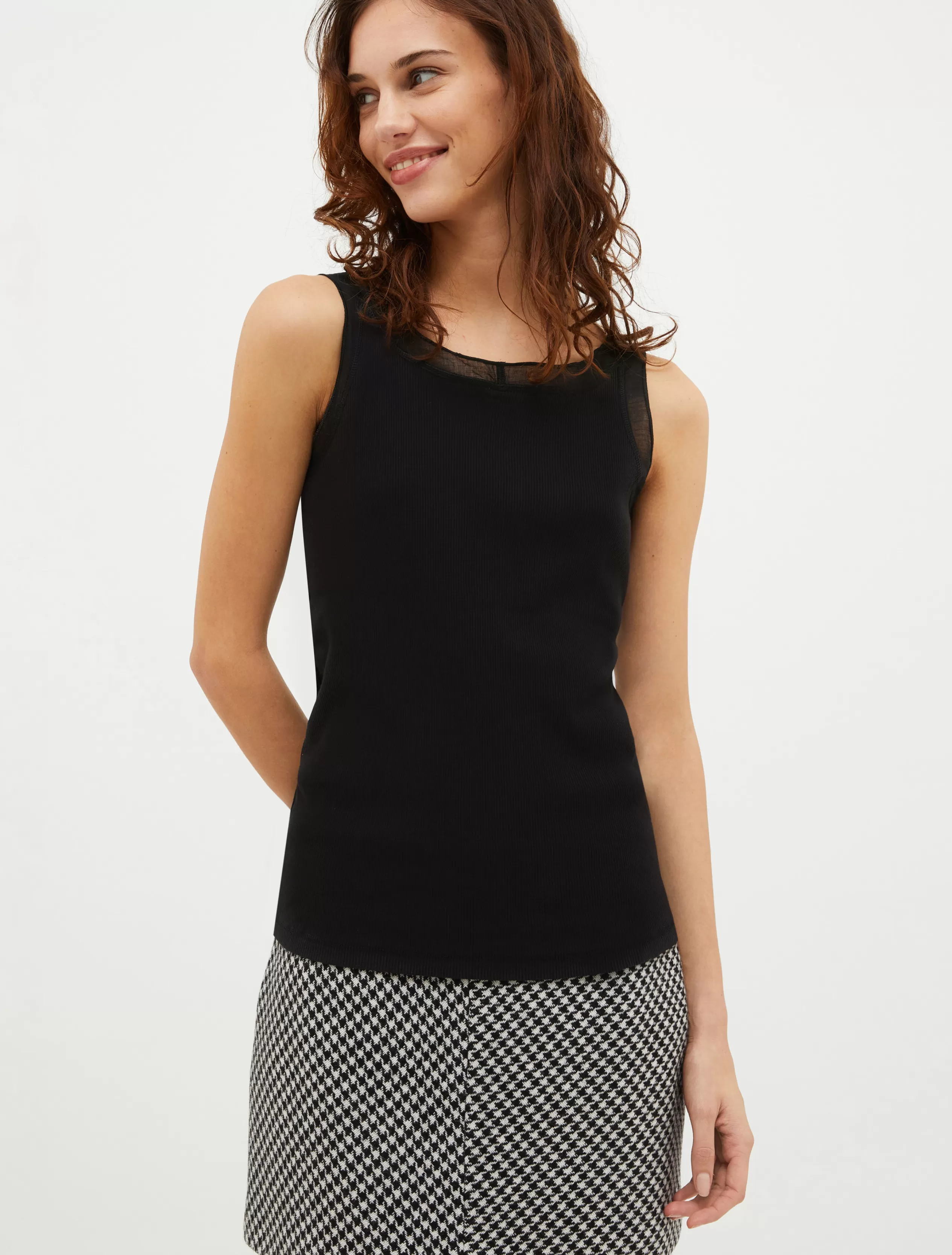 Camicie e Top<MAX&Co. Tank top con profili in voile nero