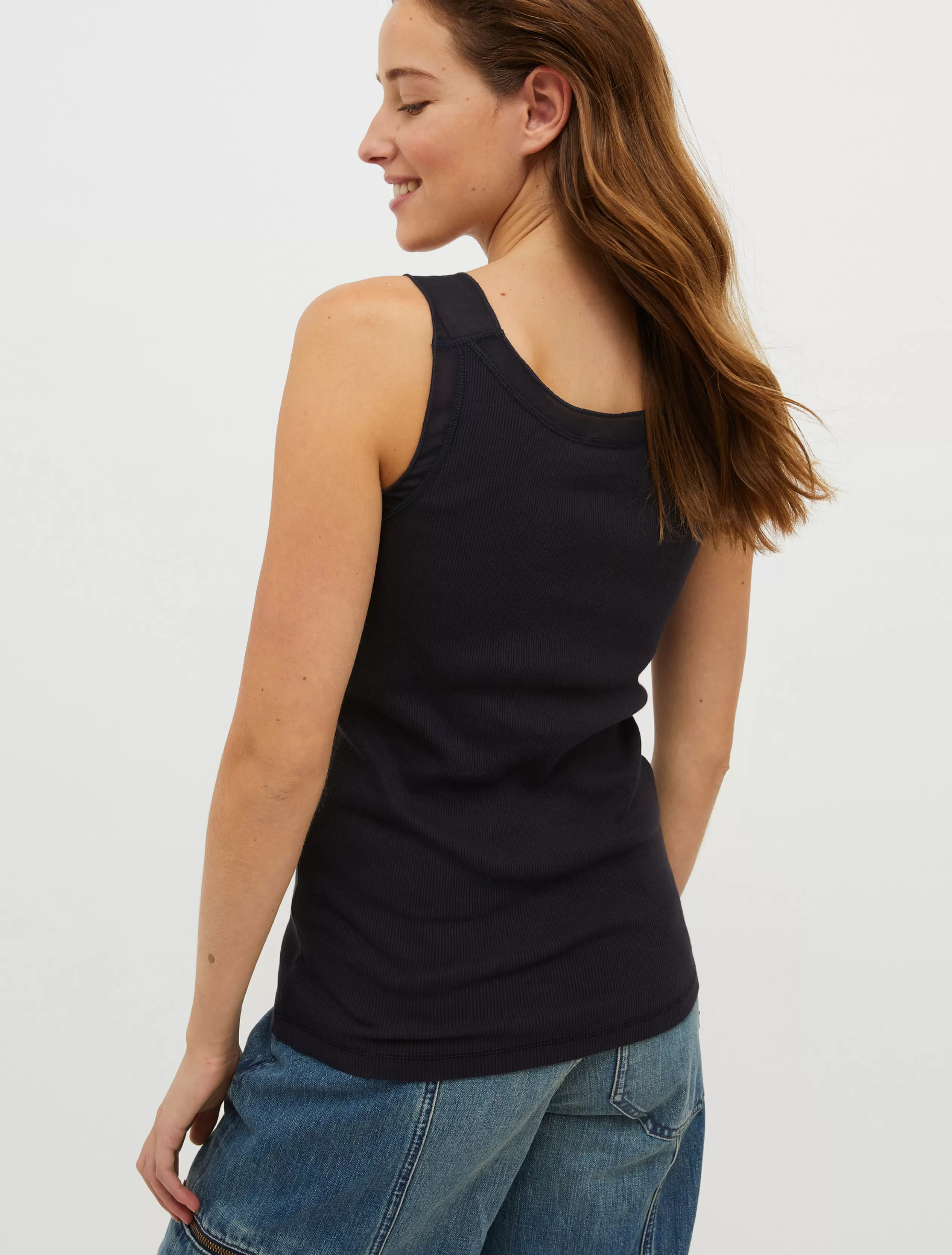 Camicie e Top<MAX&Co. Tank top con profili in voile blu marino