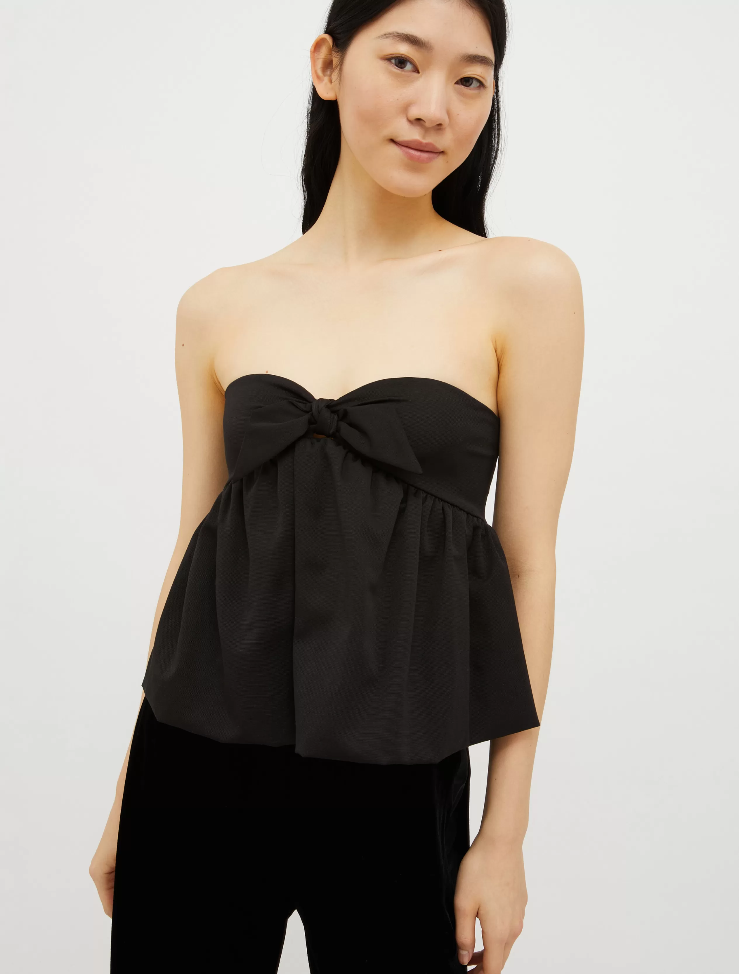 Camicie e Top<MAX&Co. Top bustier in ottoman con fiocco nero