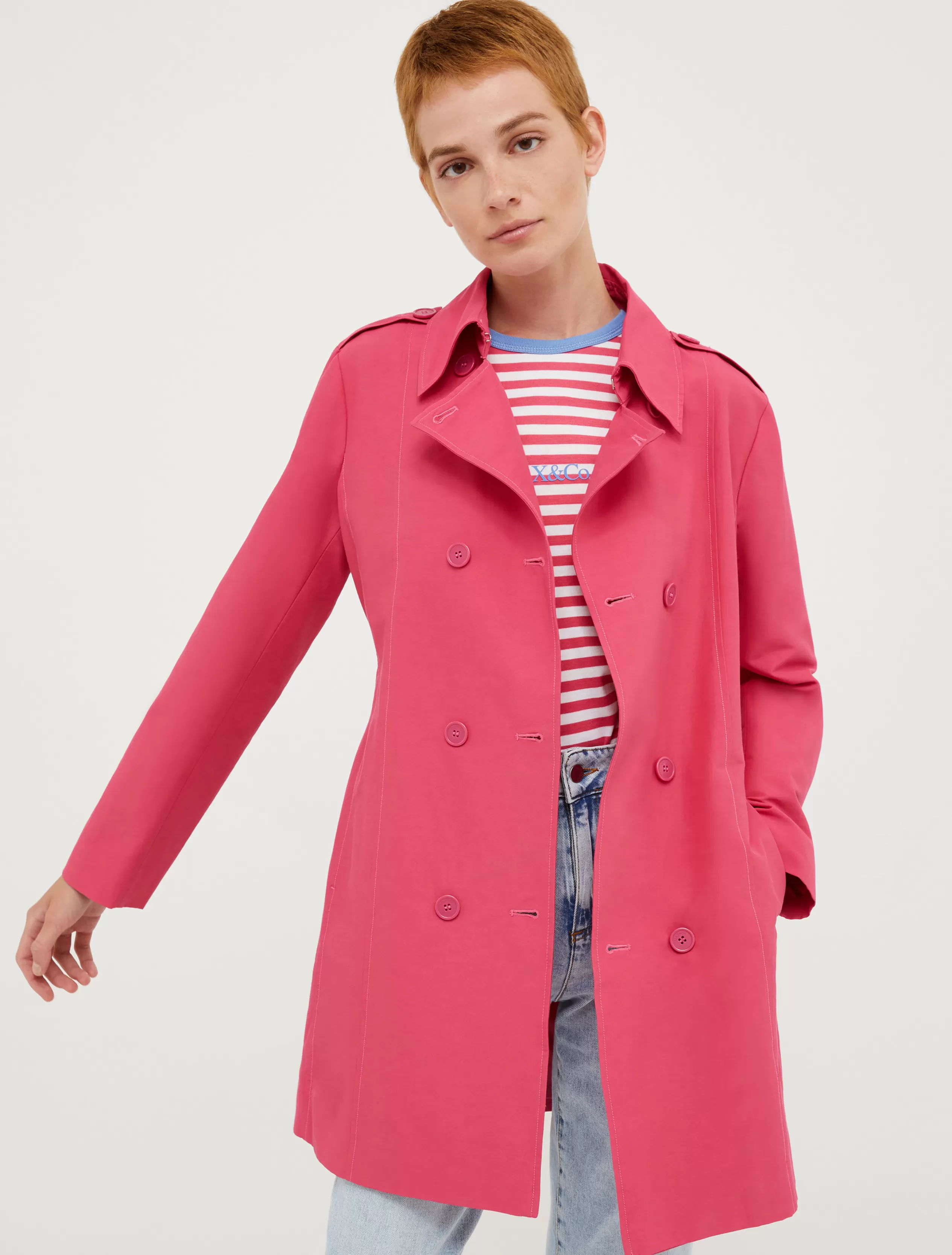 Cappotti e Trench<MAX&Co. Trench doppiopetto in ottoman FUXIA