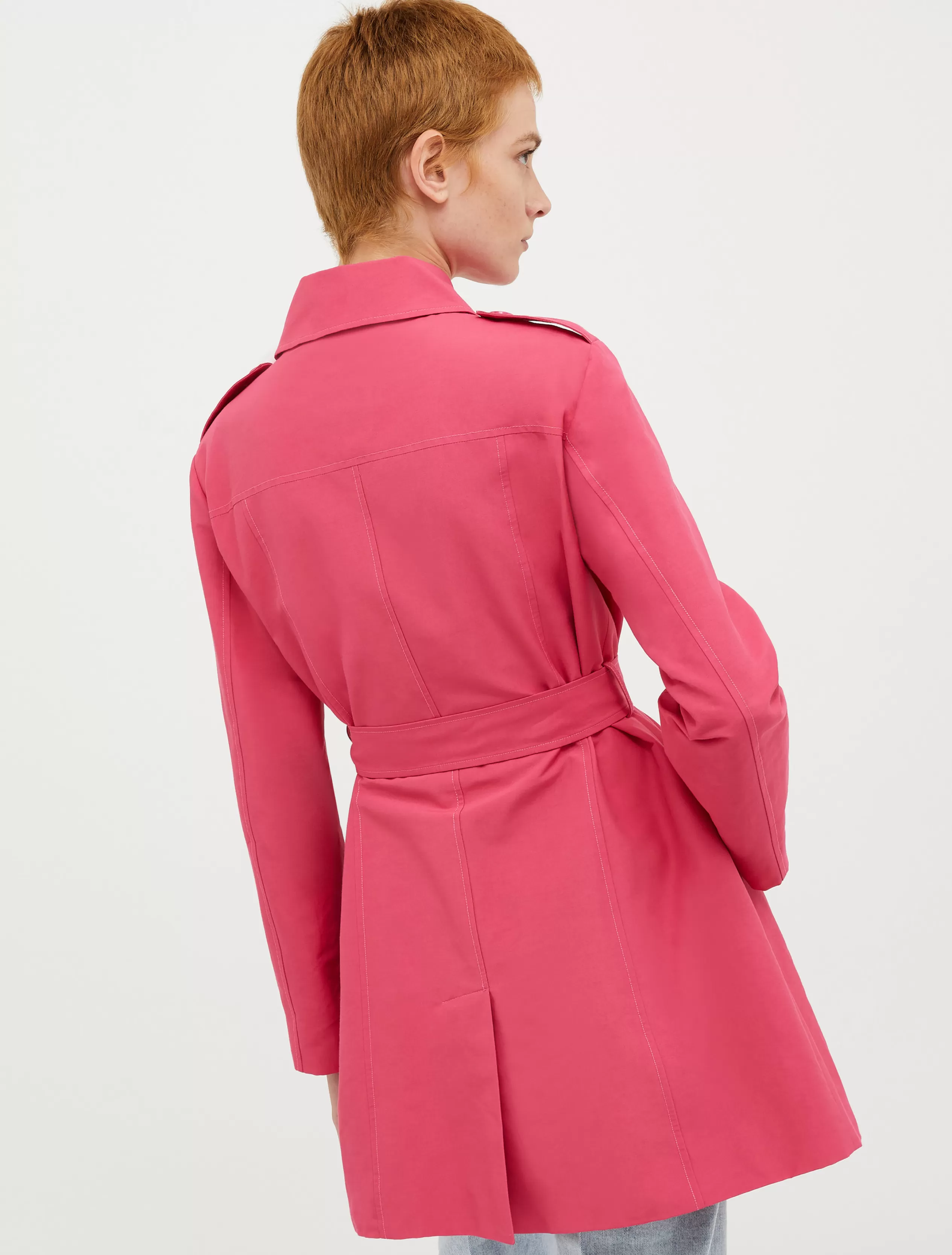 Cappotti e Trench<MAX&Co. Trench doppiopetto in ottoman FUXIA