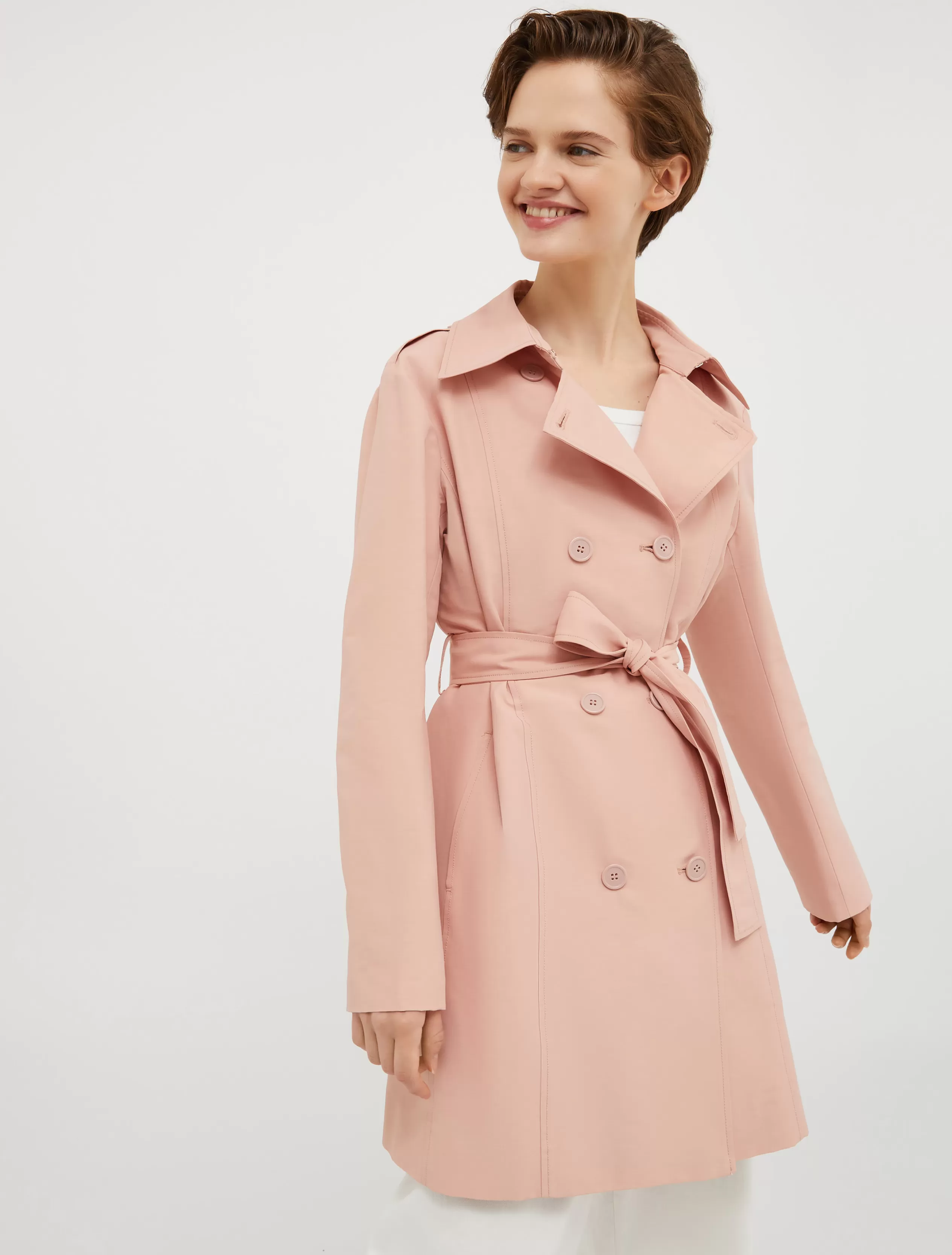 Cappotti e Trench<MAX&Co. Trench doppiopetto in ottoman ROSA ANTICO