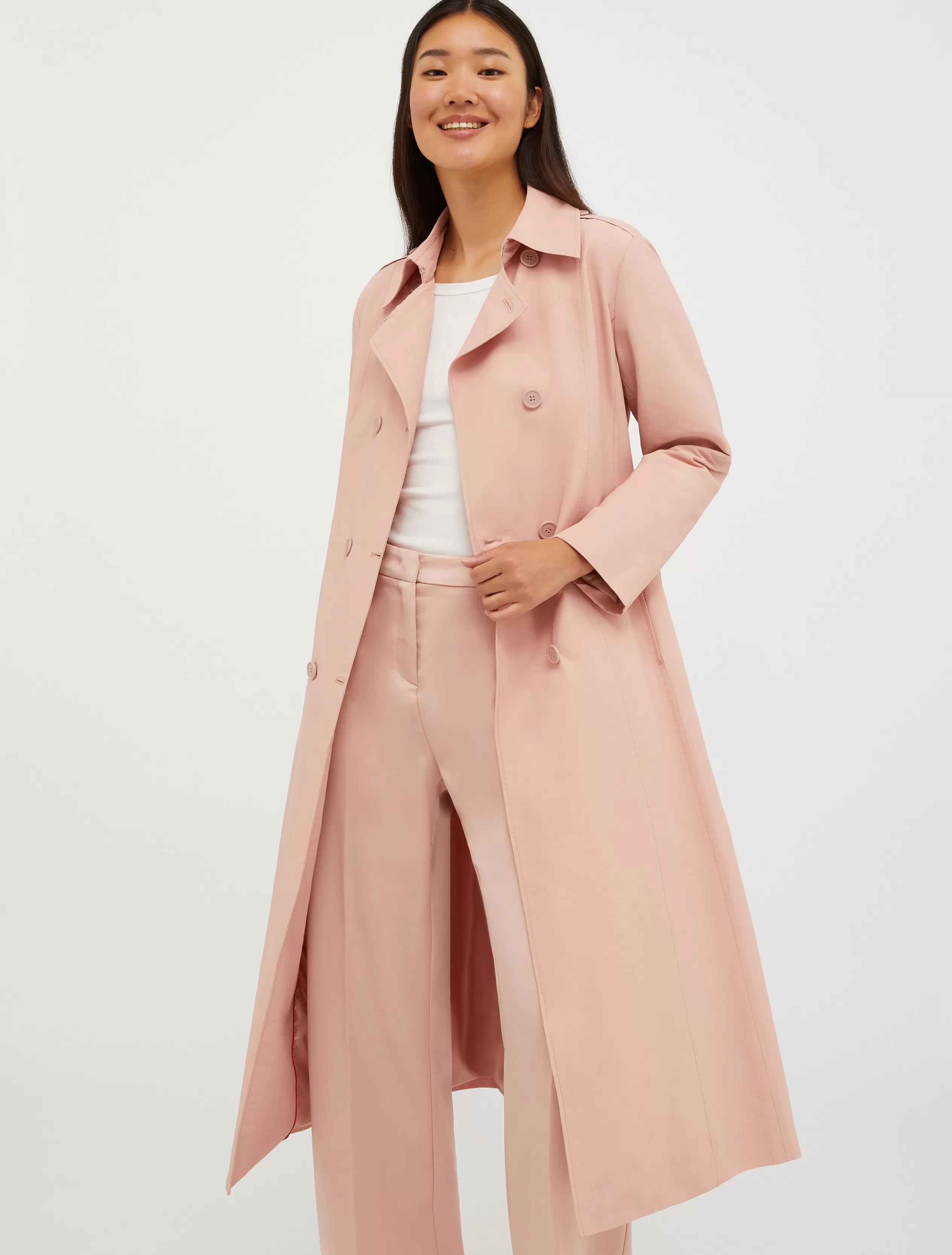 Cappotti e Trench<MAX&Co. Trench doppiopetto in ottoman ROSA ANTICO