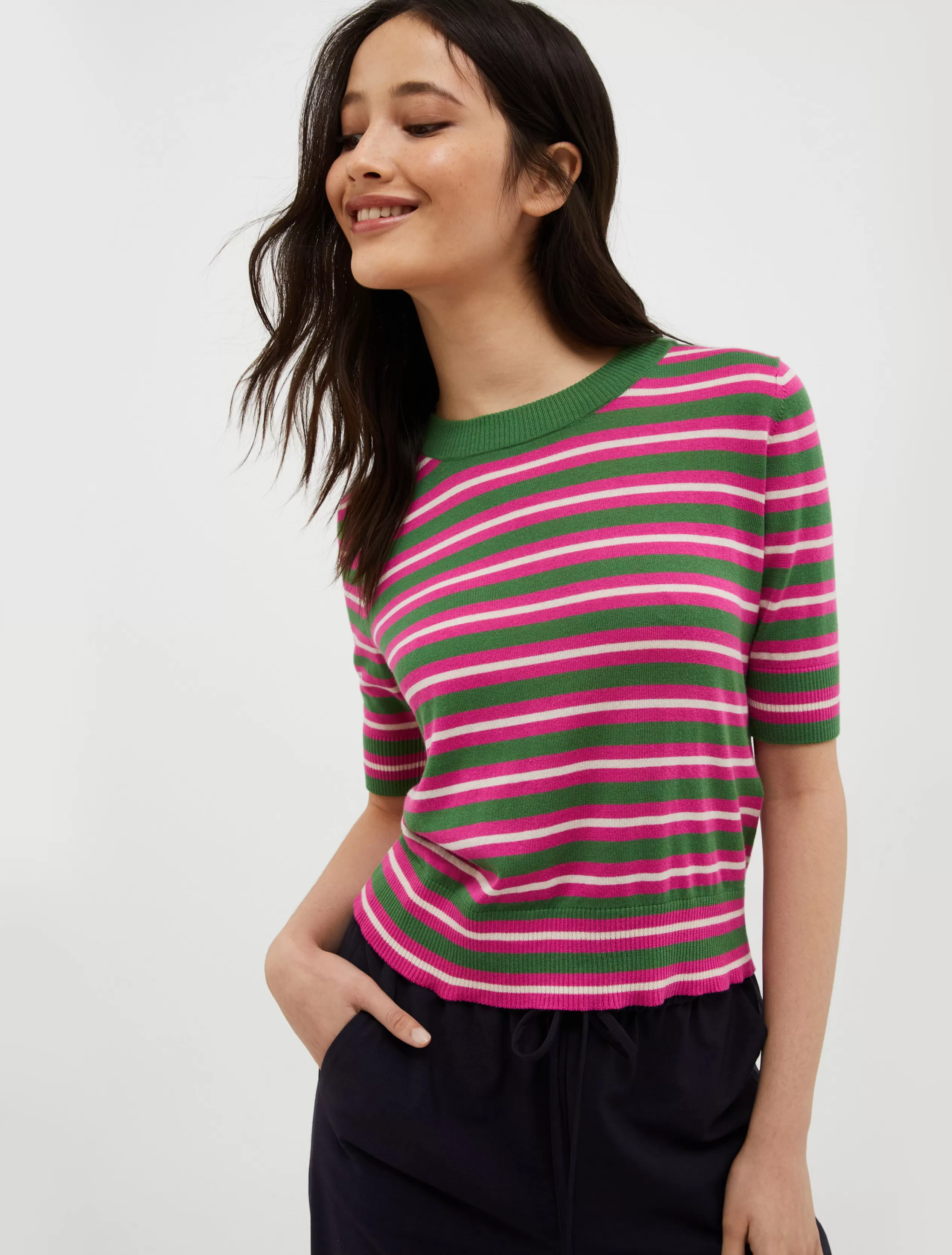 Maglie e Cardigan<MAX&Co. T-shirt di maglia a righe verde