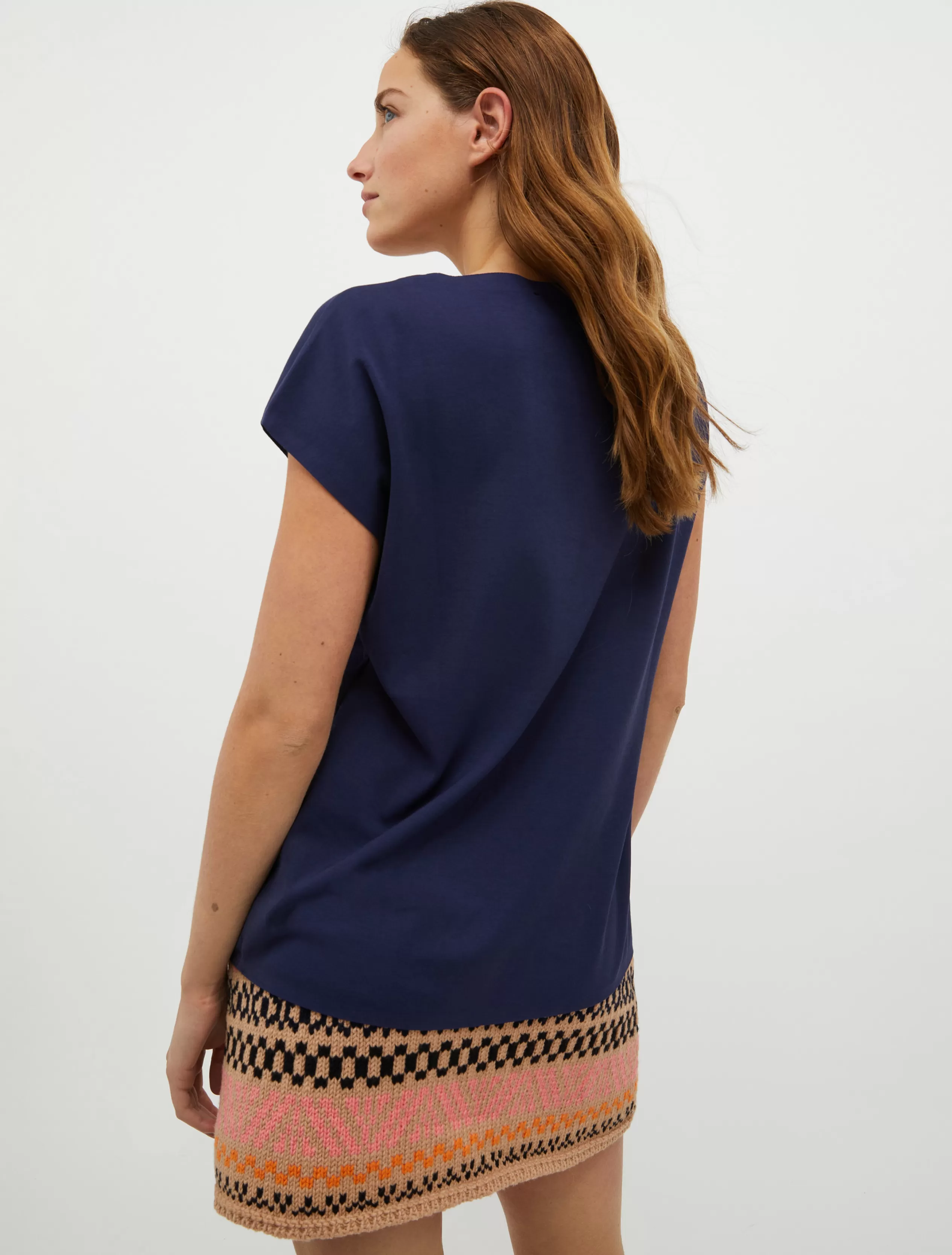 Felpe e T-shirt<MAX&Co. T-shirt in jersey di cotone blu marino