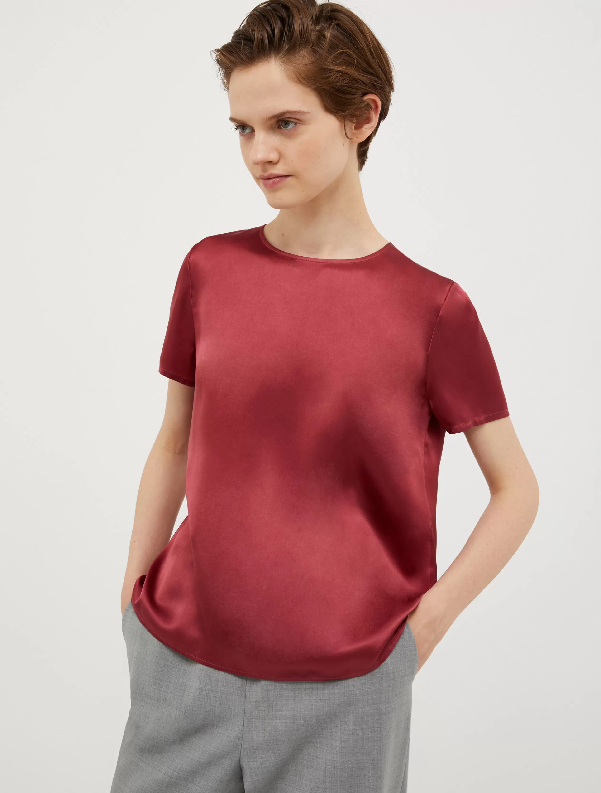 Felpe e T-shirt<MAX&Co. T-shirt in raso di seta bordeaux