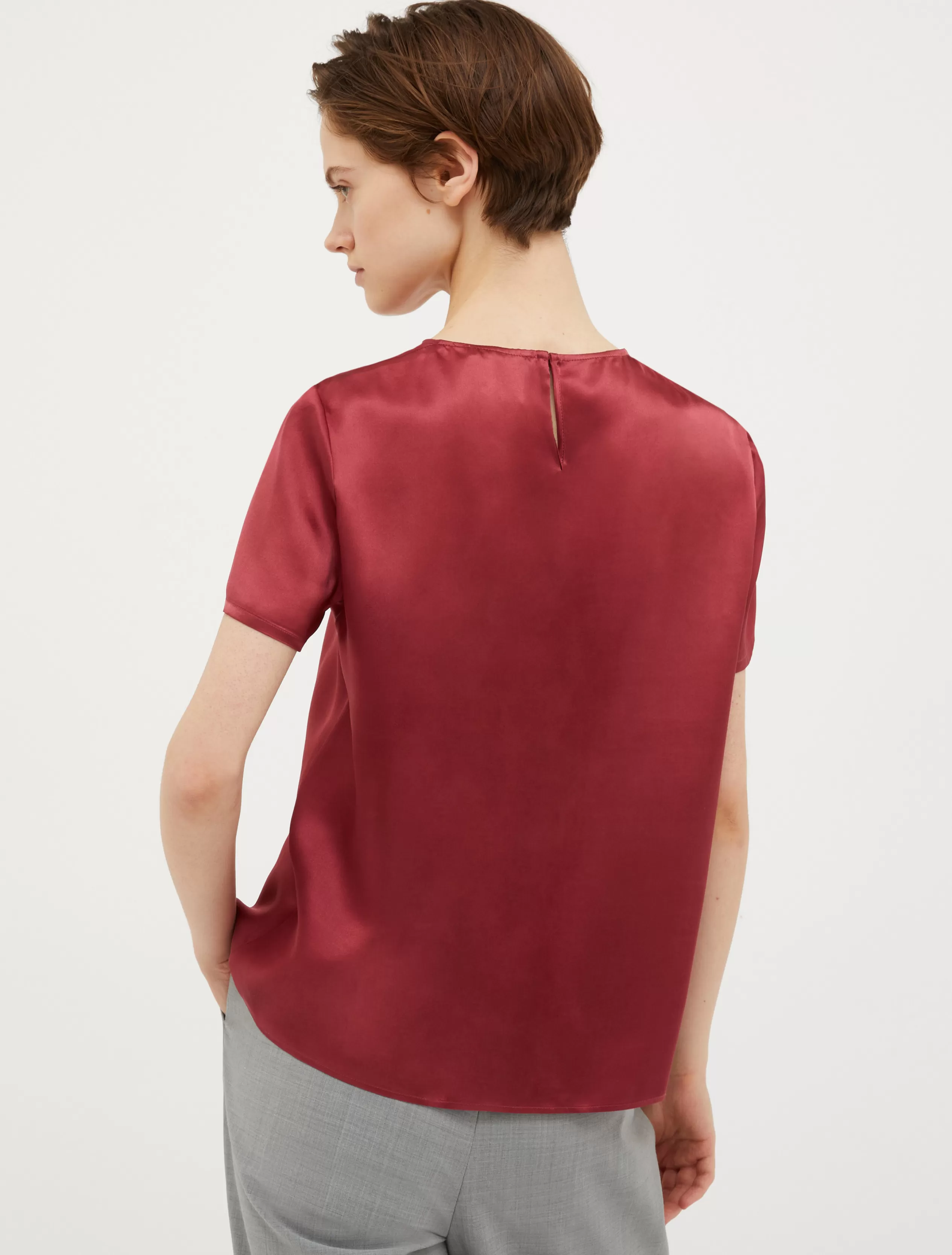 Felpe e T-shirt<MAX&Co. T-shirt in raso di seta bordeaux