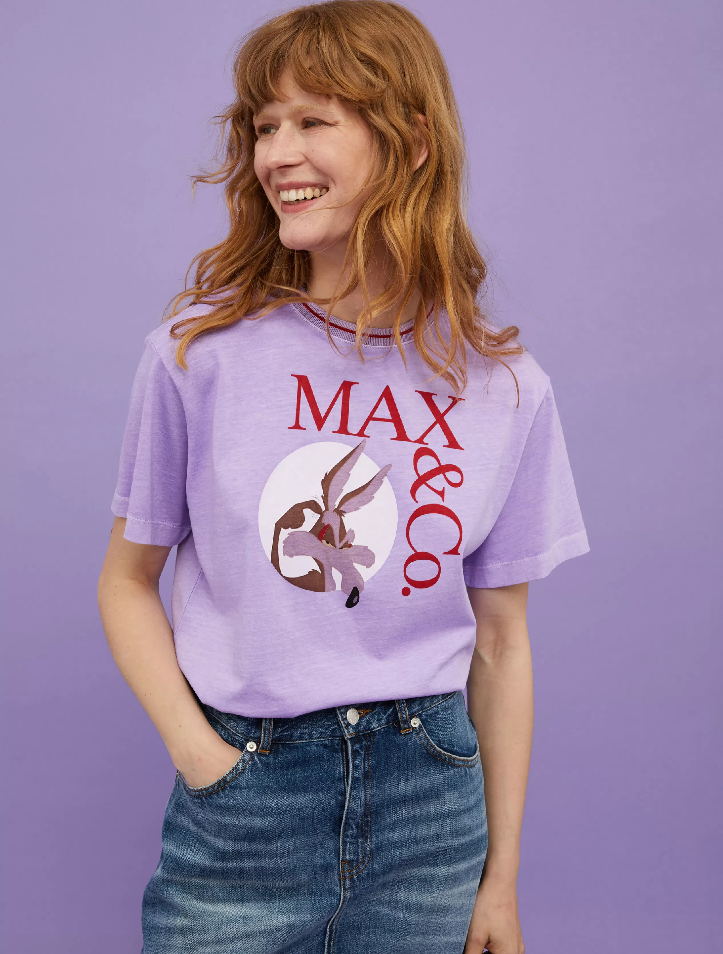 Felpe e T-shirt<MAX&Co. T-shirt with Looney Tunes LILLA