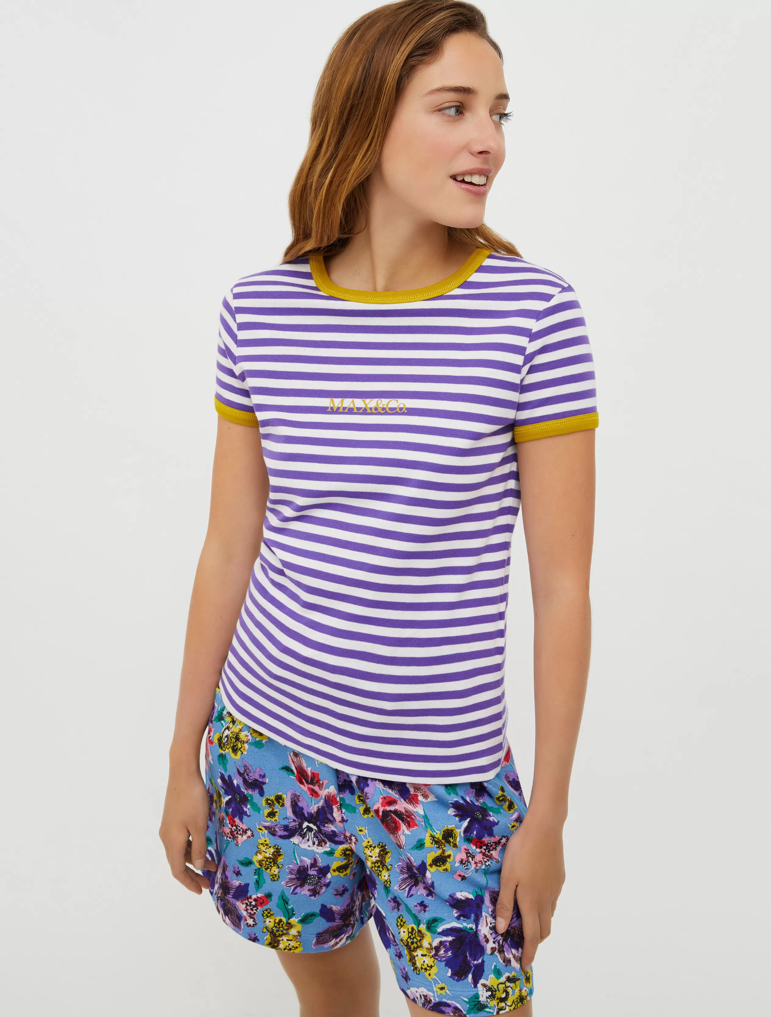 Felpe e T-shirt<MAX&Co. T-shirt slim con logo viola