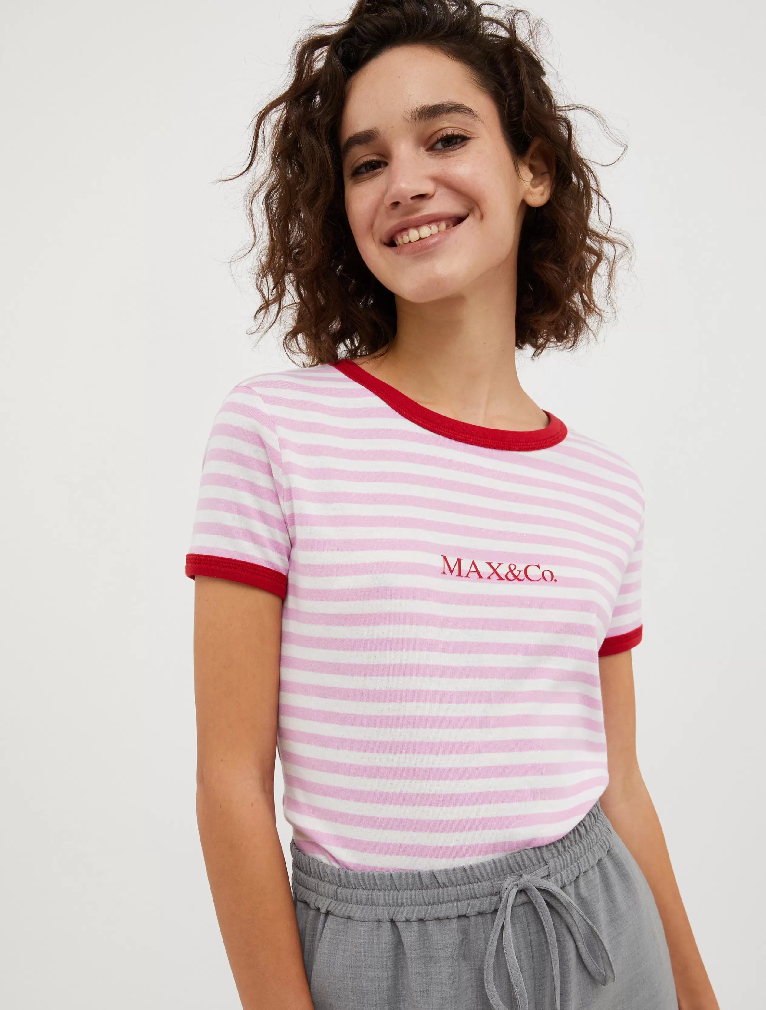 Felpe e T-shirt<MAX&Co. T-shirt slim con logo rosa antico